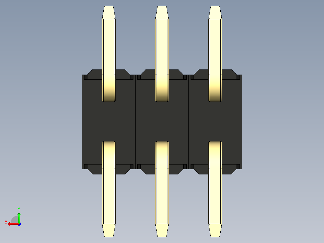 彩色公排针 100mil 2.54mm 系列-DS1022_black_06p_100mil_TypeSMT_rev1.0后视图