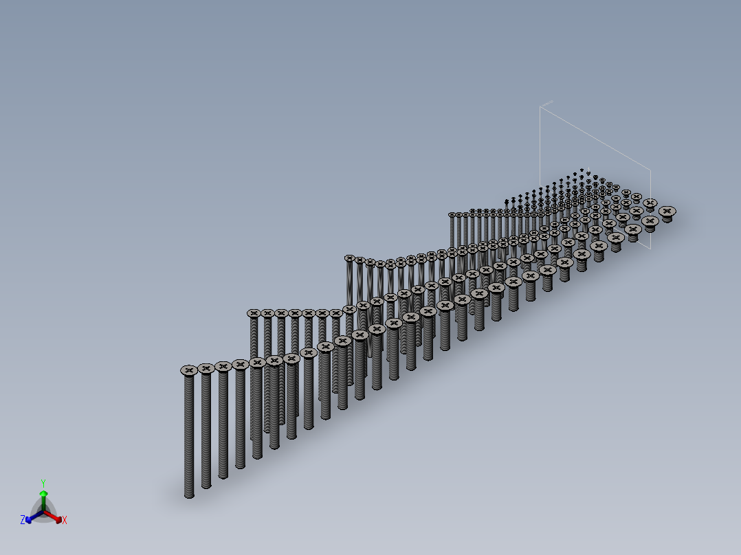 DIN 965 Ph螺栓全系列sw2021正等轴测图