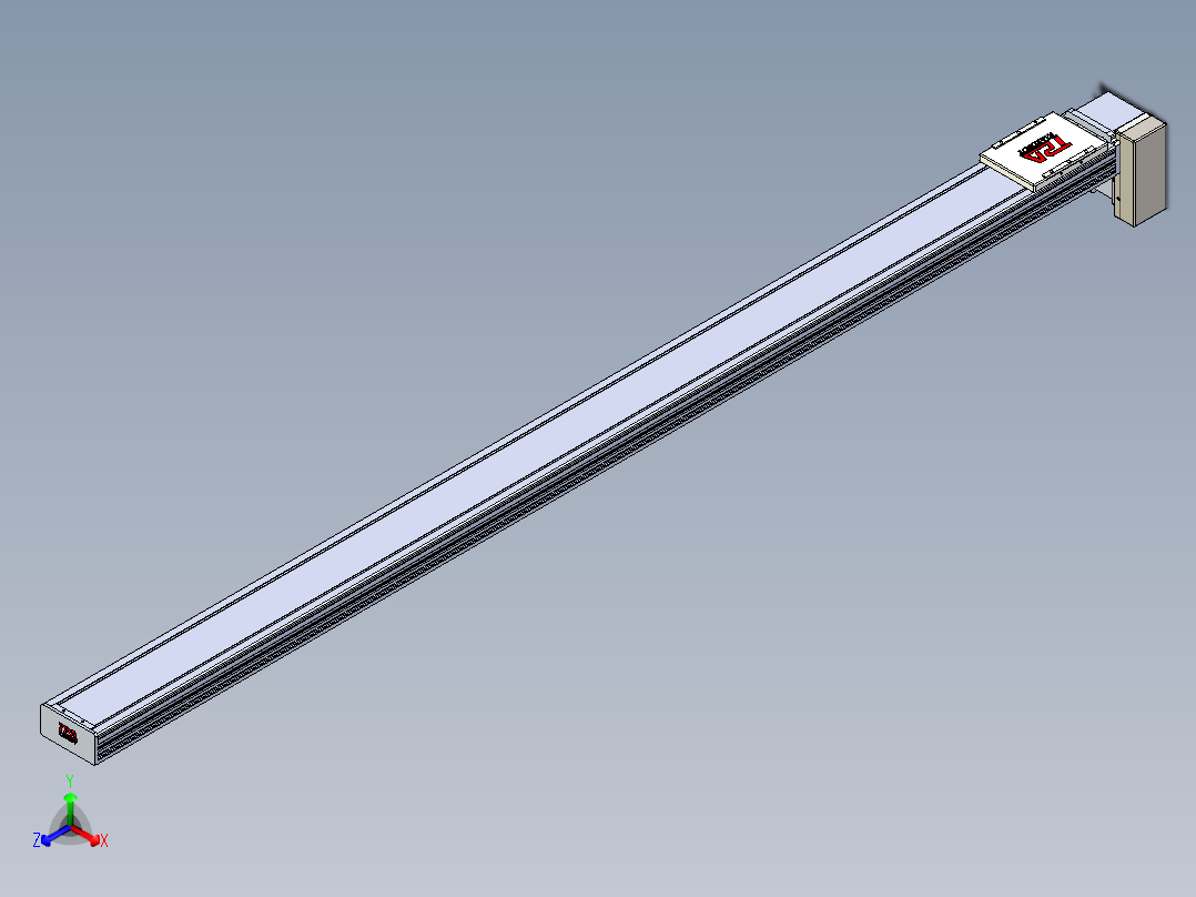 同步带全封闭直线模组TPA-HCB-110D-90-L1850-LP-Y-P40-N3正等轴测图