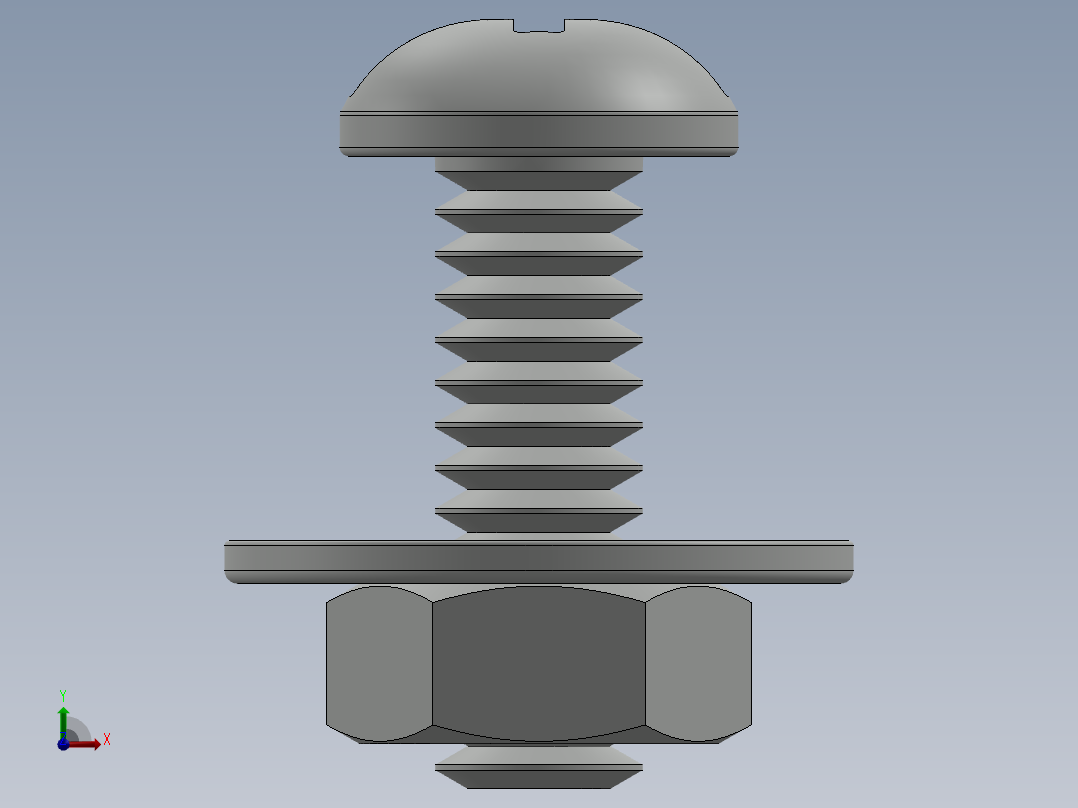 紧固件-0.2500 Round Head前视图