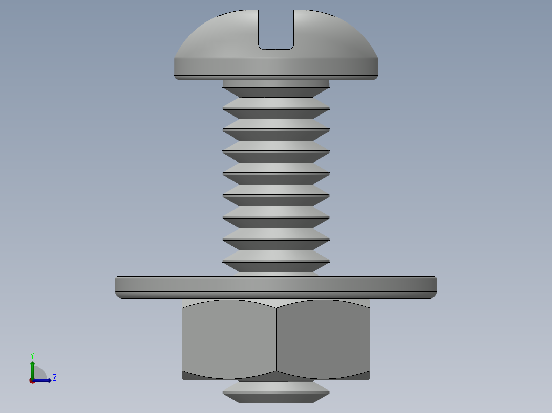 紧固件-0.2500 Round Head左视图