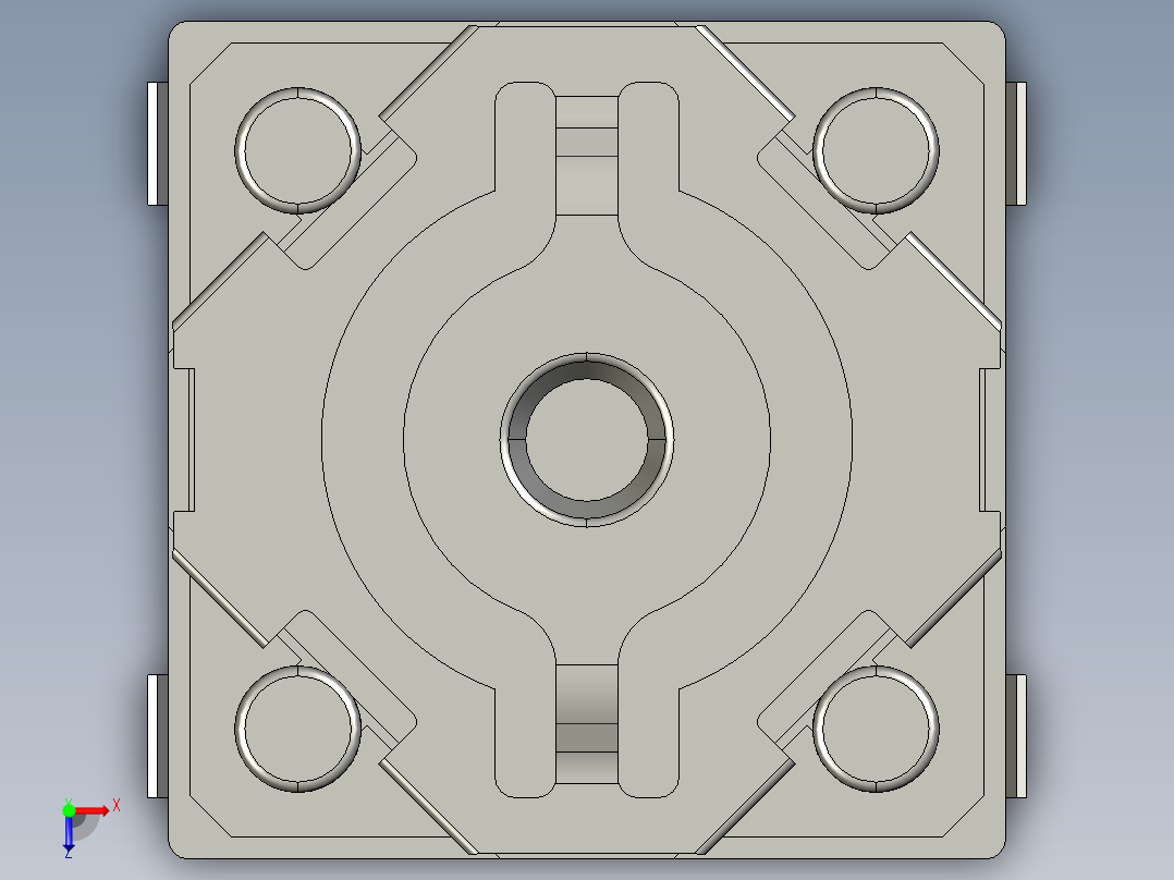 14毫米方形SMD轻触开关俯视图