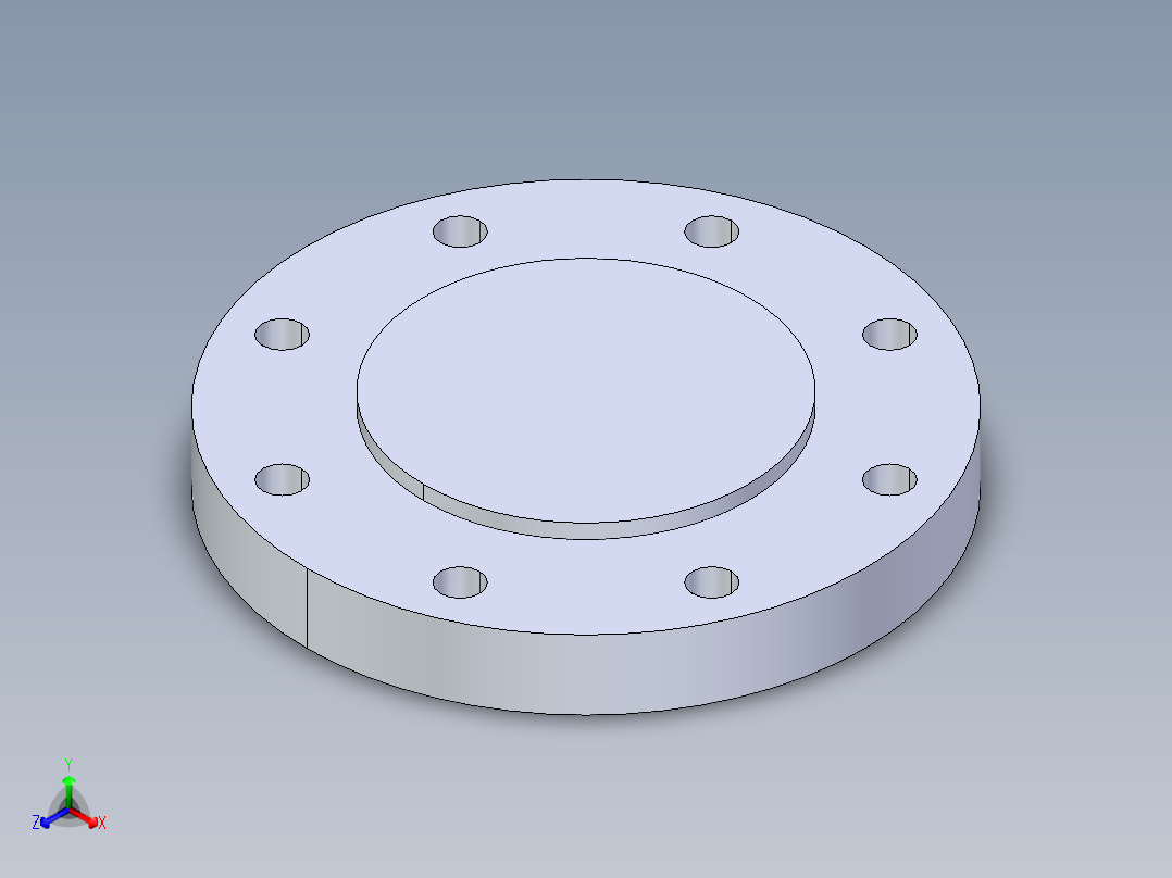 CPVC管件25-Sch80_Blind Flange_9853-040_4in正等轴测图