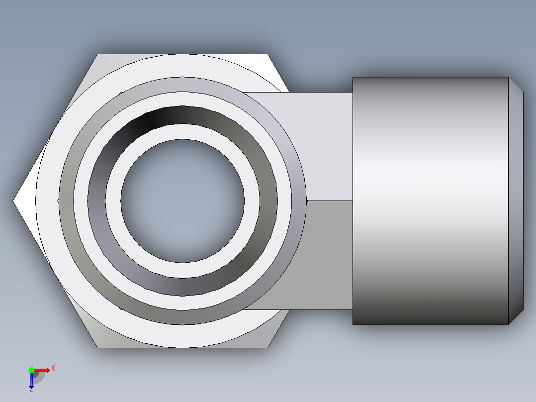 卡套式工业通用硬管接头EO_Swivel_nut_run_tee_EL10LOMDCF俯视图