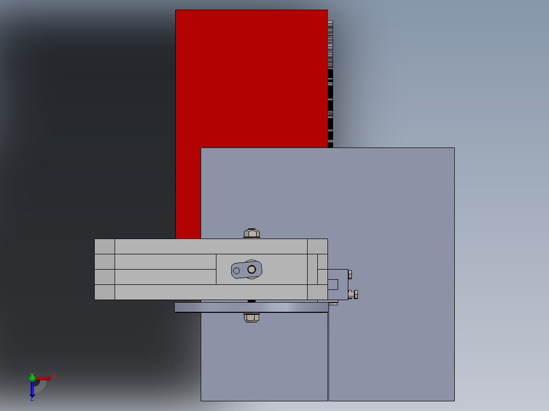 立式锯床设计模型俯视图