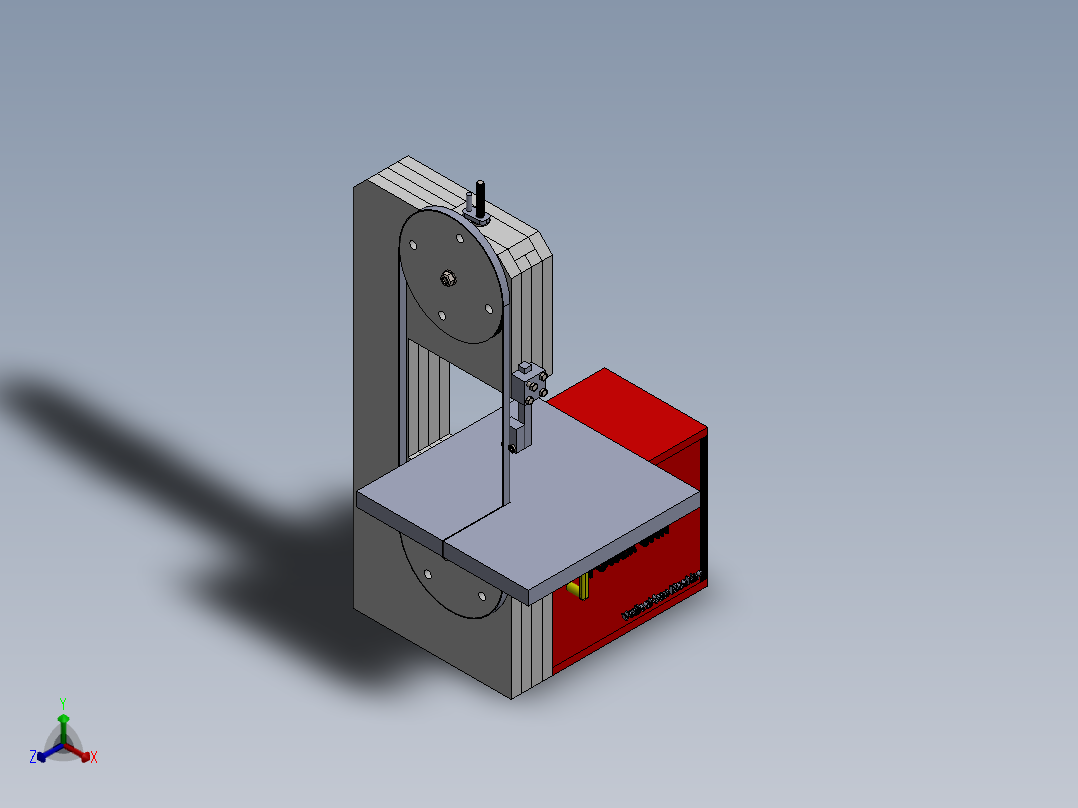 立式锯床设计模型正等轴测图