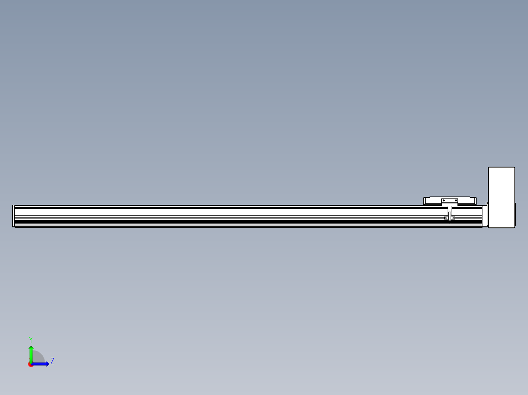 同步带全封闭直线模组TPA-HCB-105D-90-L950-LU-C-P20-N3左视图