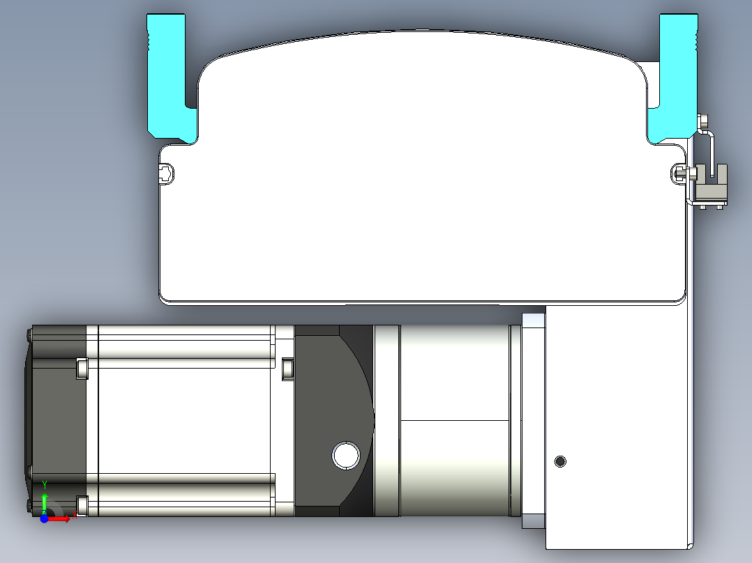 同步带滑台-半封闭B22H-L100-C-S1200-RD-P75-D3-N5前视图