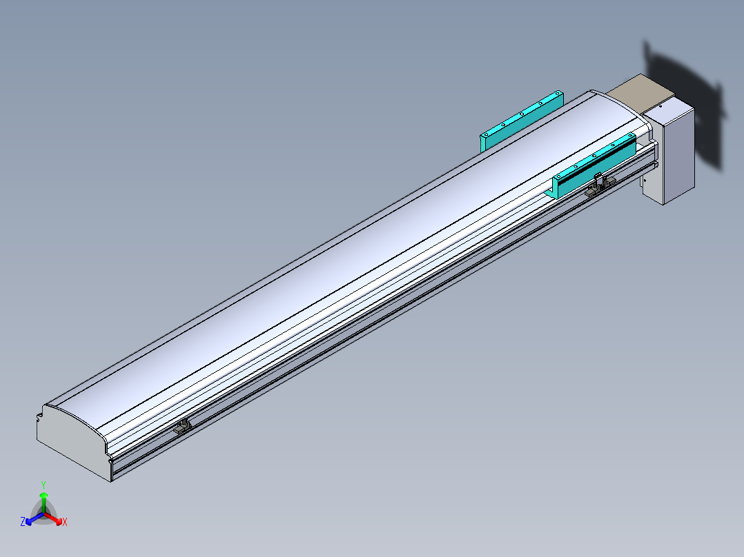 同步带滑台-半封闭B22H-L100-C-S1200-RD-P75-D3-N5正等轴测图