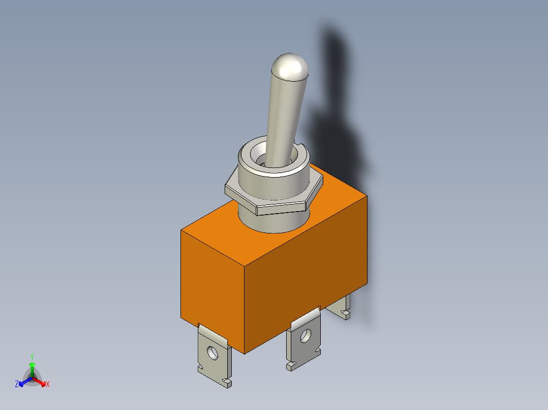 拨动开关E-TEN1121 15A 250V正等轴测图