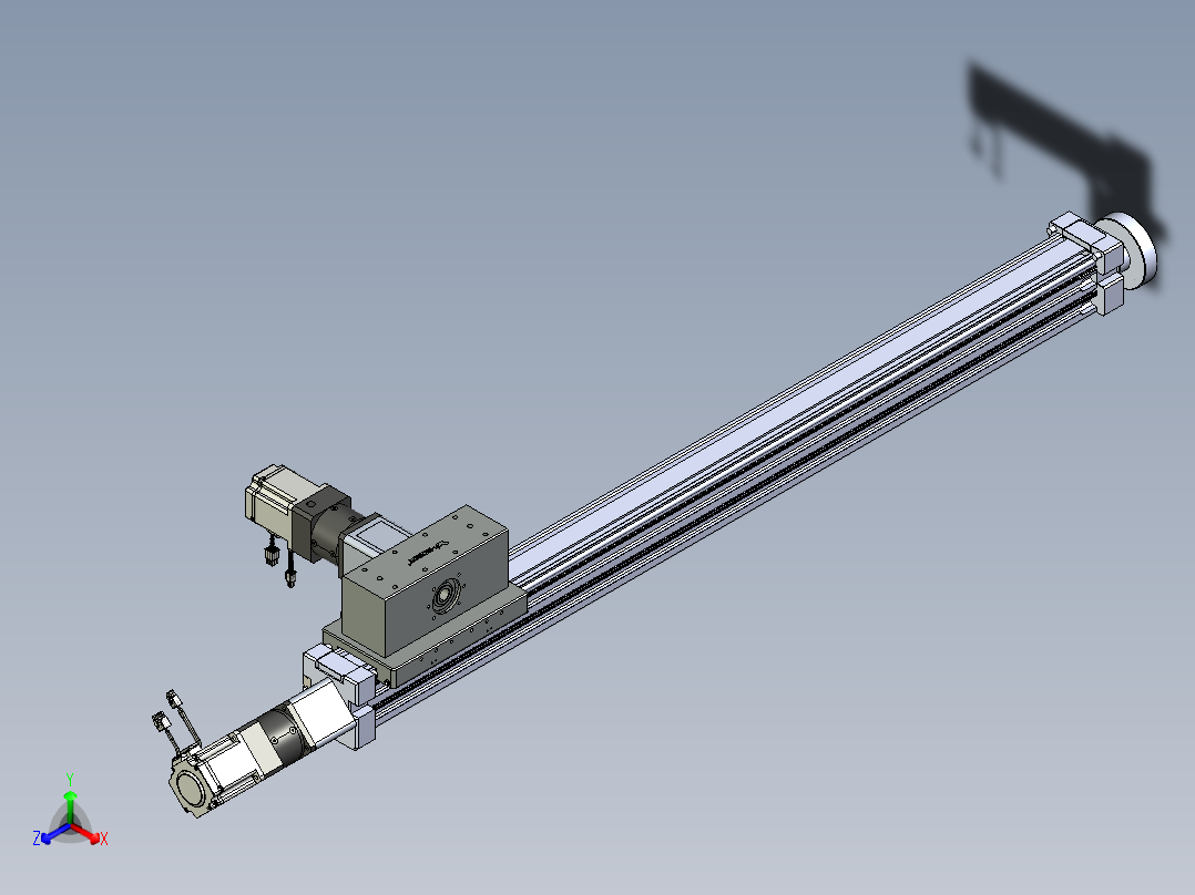 威洛博直线电机模组EB8ZR-L200-S1140-RZP75B5K-ZP755K-MS3正等轴测图