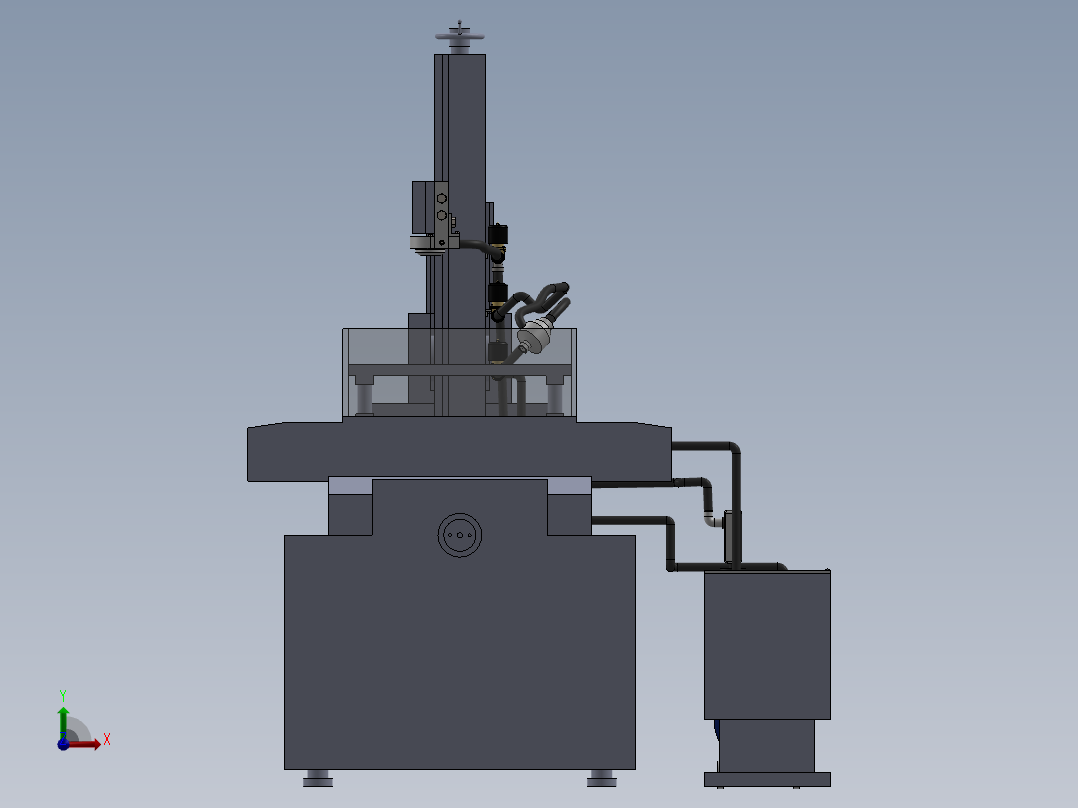 线切割机床sw源模型前视图