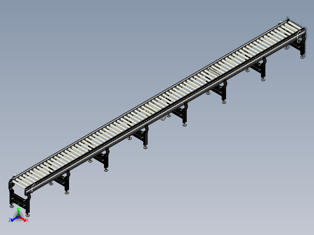 铝型材辊道<span style='color: red'>输送机</span>三维