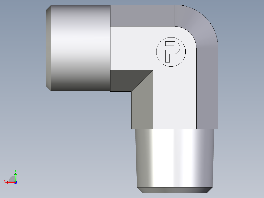 卡套式工业通用硬管接头EO_Male_stud_elbow_WE08SM71X后视图