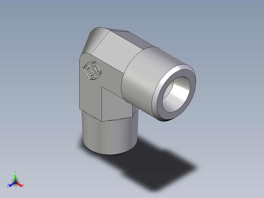卡套式工业通用硬管接头EO_Male_stud_elbow_WE08SM71X正等轴测图