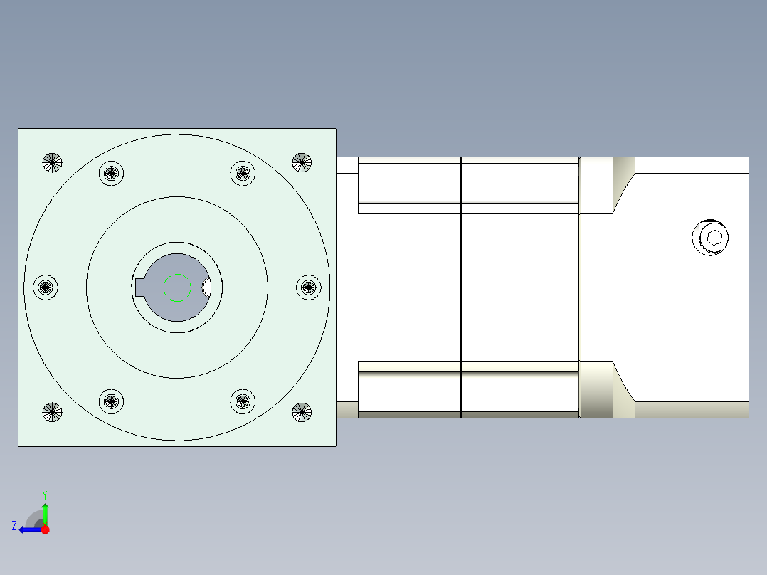 换向器PW140双孔 PGH115-L2 24-95-115-M6.stp右视图
