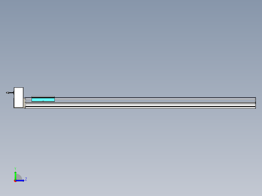 同步带滑台-半封闭B22H-L100-C-S1900-LU-P75-D3-N5左视图