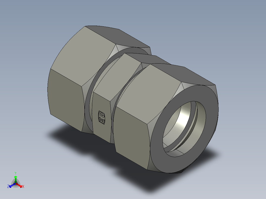卡套式工业通用硬管接头EO Union G38ZSCF正等轴测图