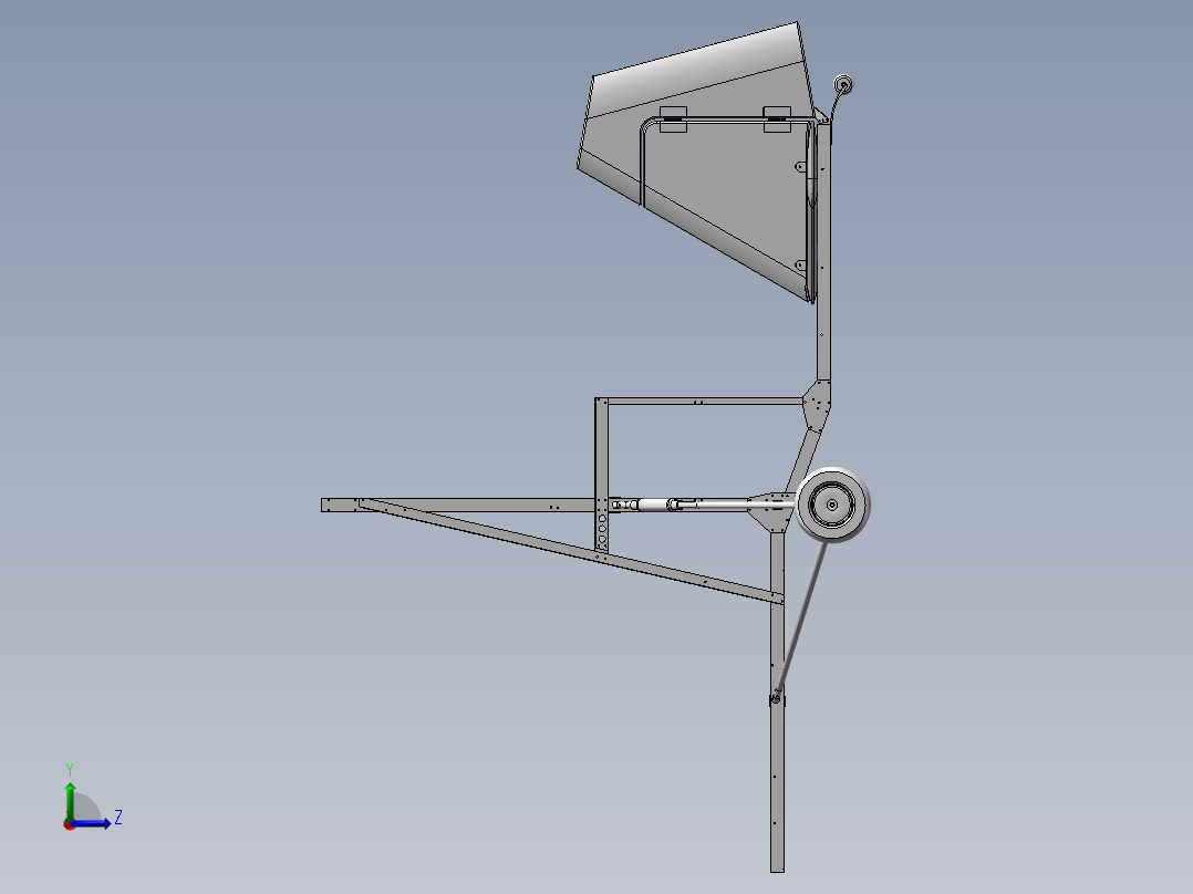 旋翼机3D模型左视图