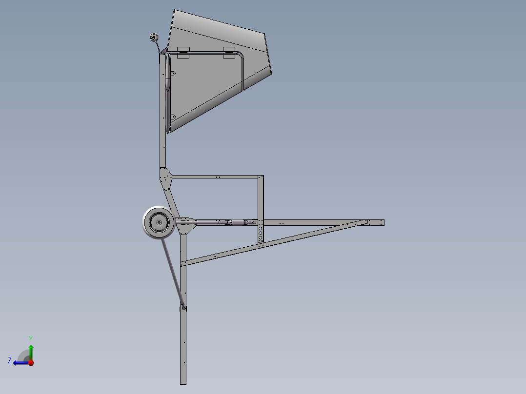 旋翼机3D模型右视图