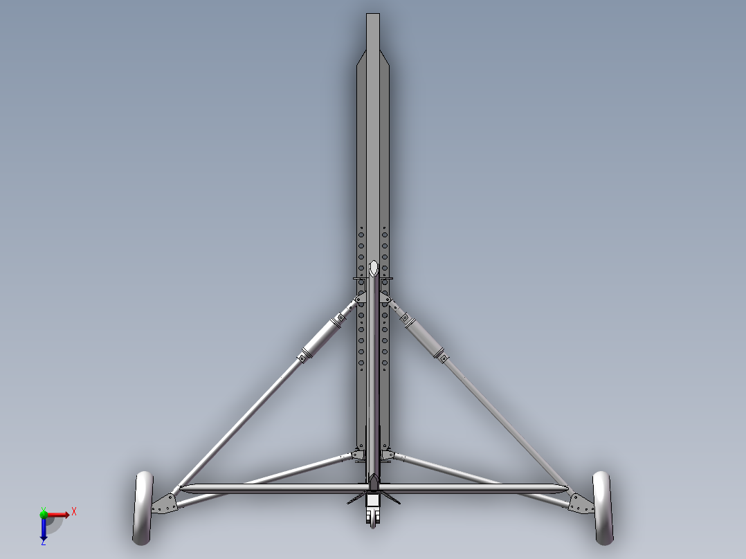 旋翼机3D模型俯视图