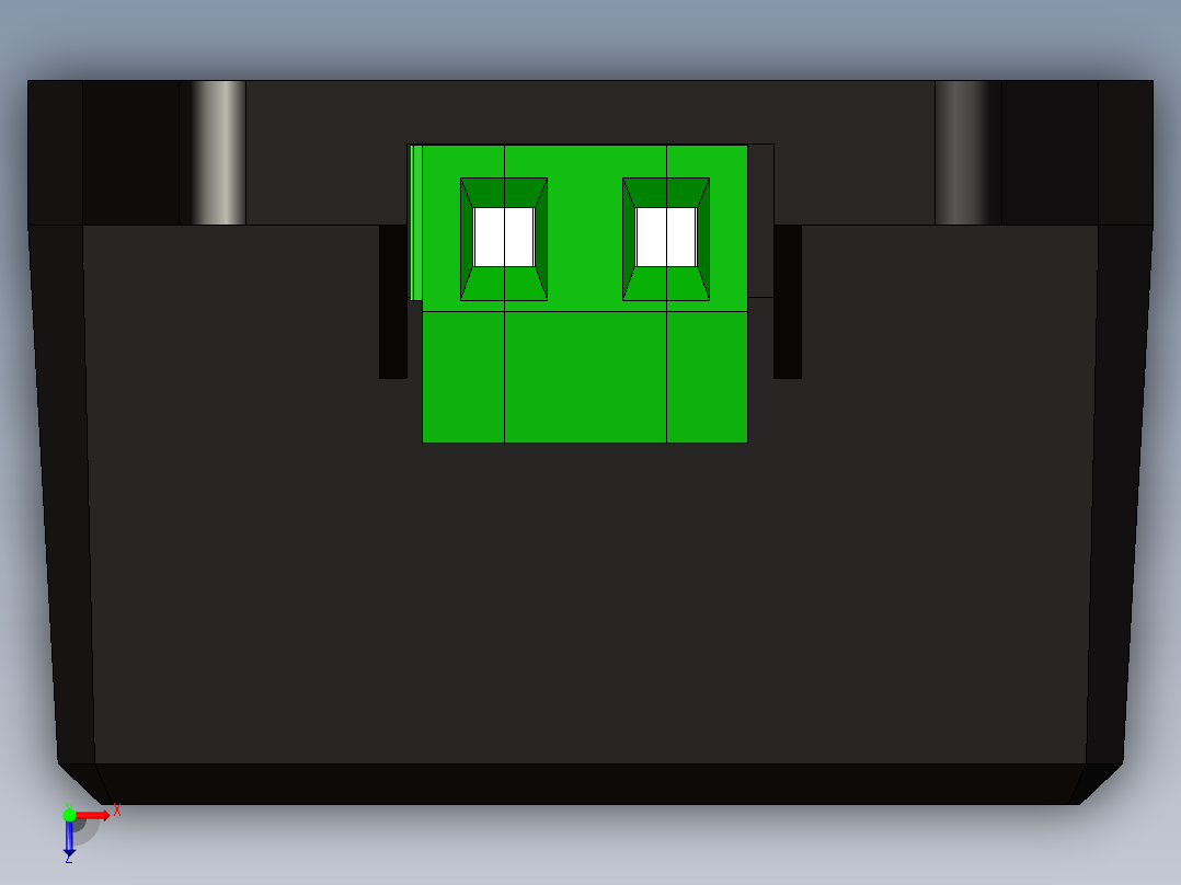 60W系列封装开关电源，螺丝端子风格俯视图