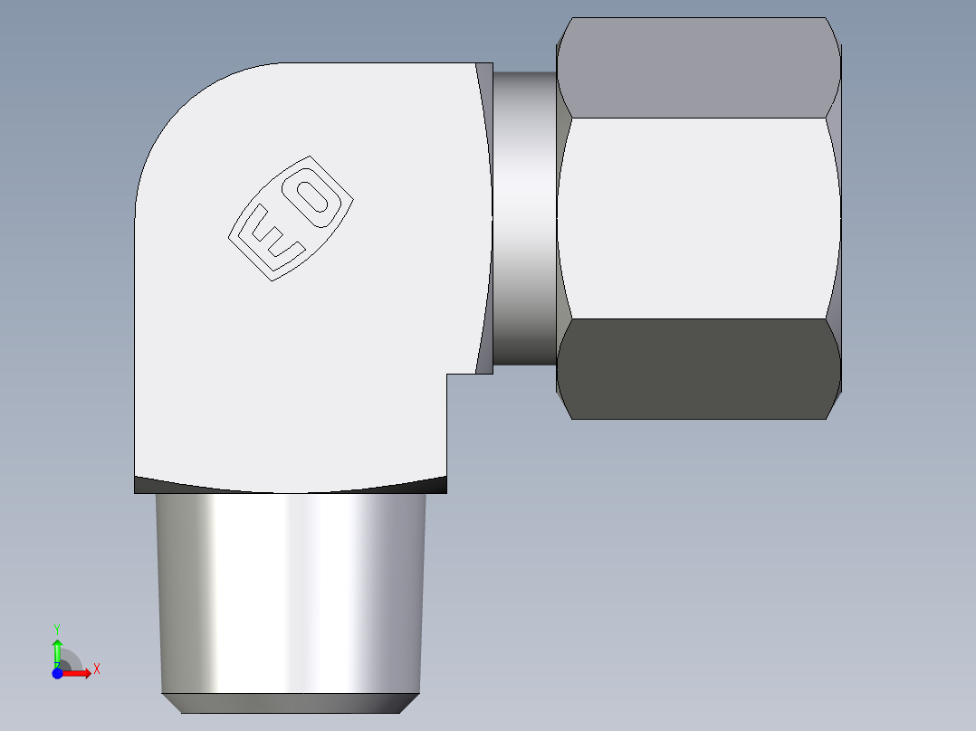 卡套式工业通用硬管接头EO_Male_stud_elbow_WE10LMCF前视图