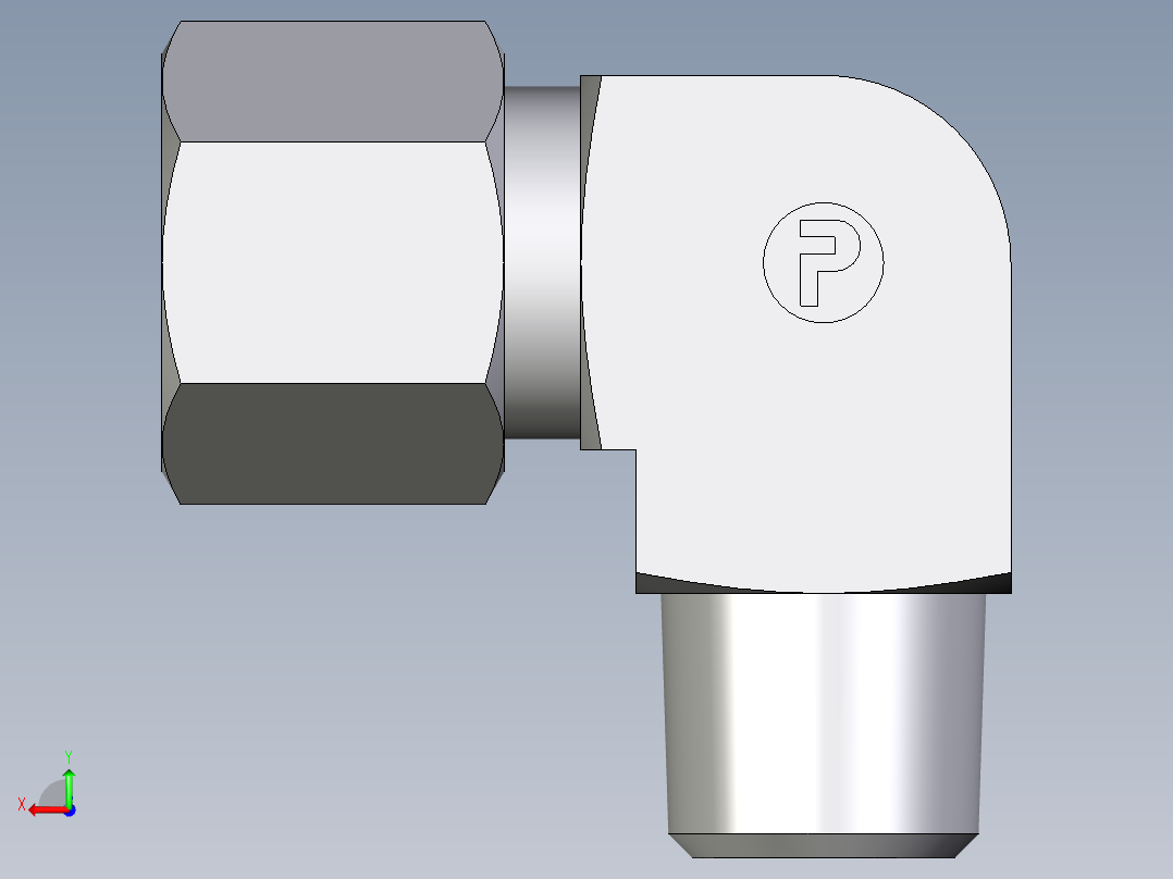 卡套式工业通用硬管接头EO_Male_stud_elbow_WE10LMCF后视图