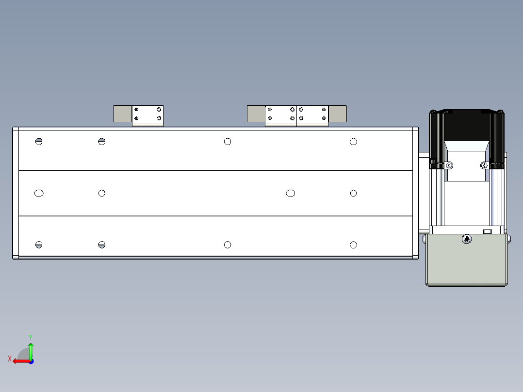 同步带滑台-半封闭B10H-L45-S100-LD-P40-D3后视图
