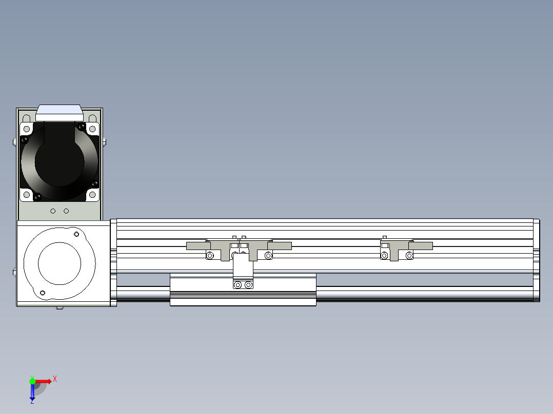 同步带滑台-半封闭B10H-L45-S100-LD-P40-D3俯视图