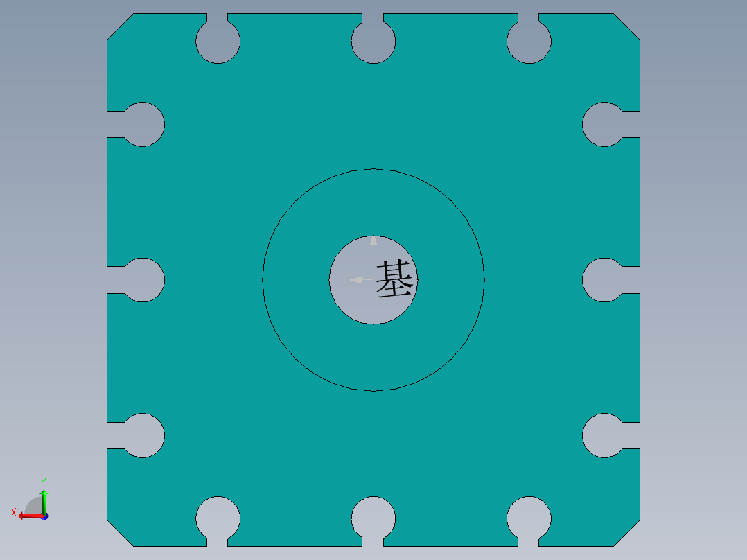 S5 单作用气缸缸体后视图