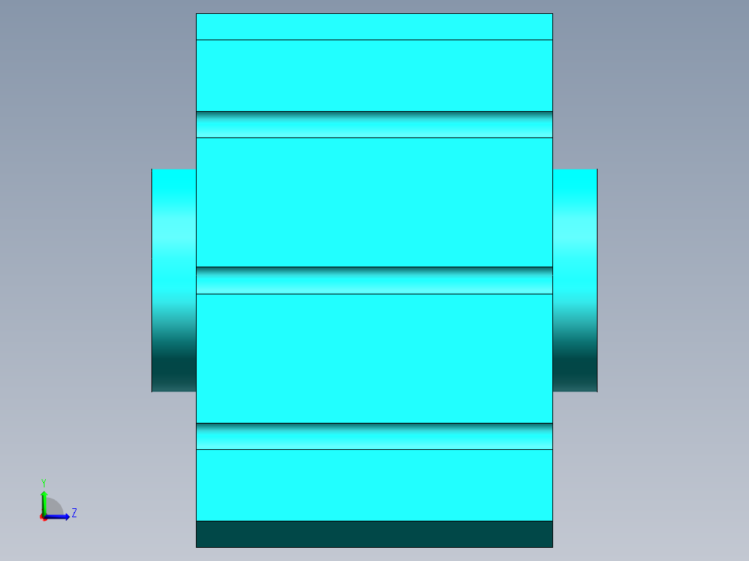 S5 单作用气缸缸体左视图