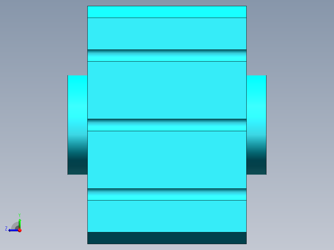 S5 单作用气缸缸体右视图