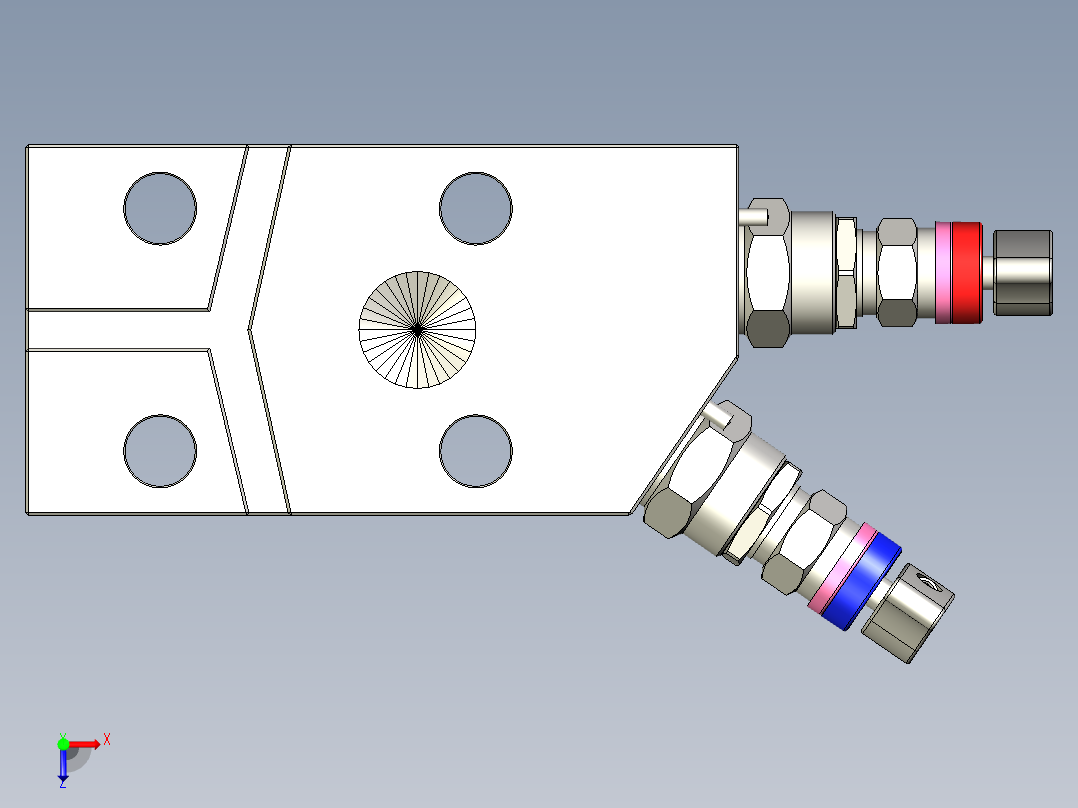 2阀门歧管(2)俯视图