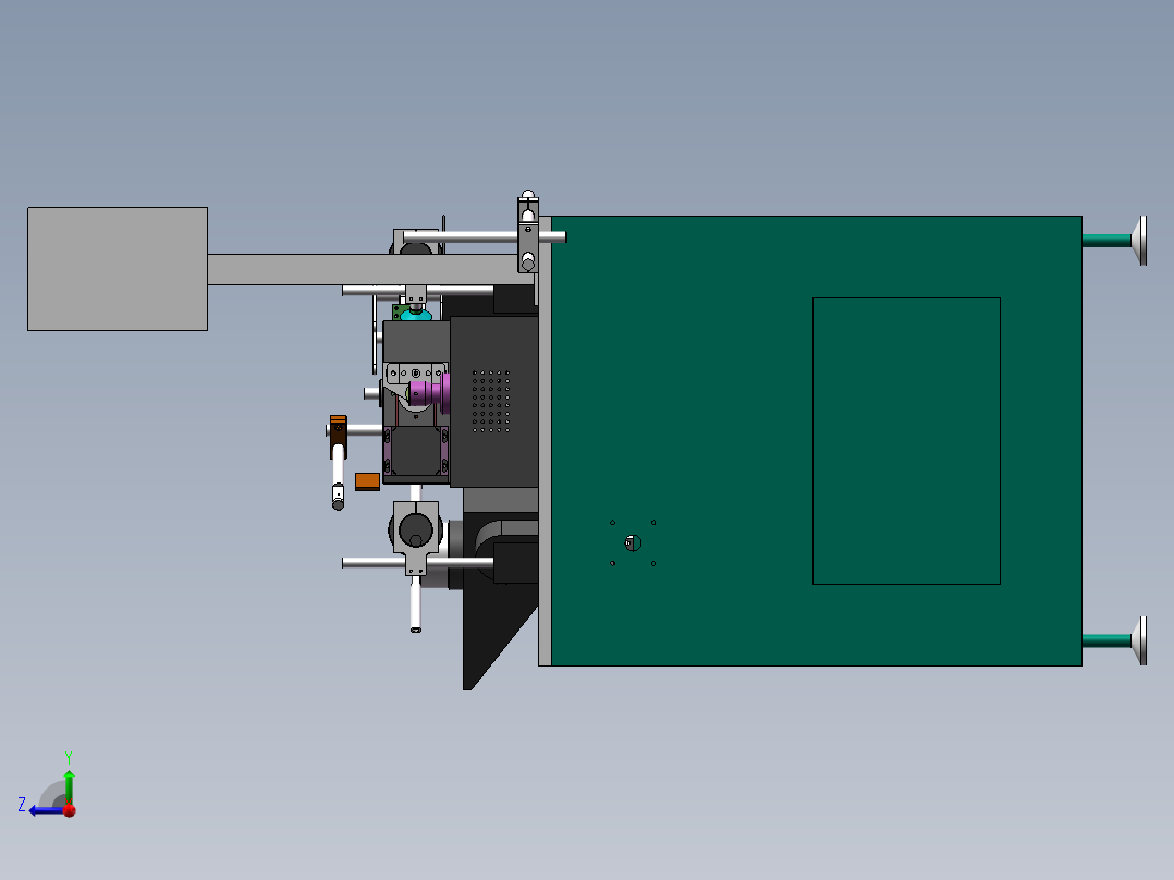 全自动音圈绕线机（带工程图） 机械设计3D模型右视图