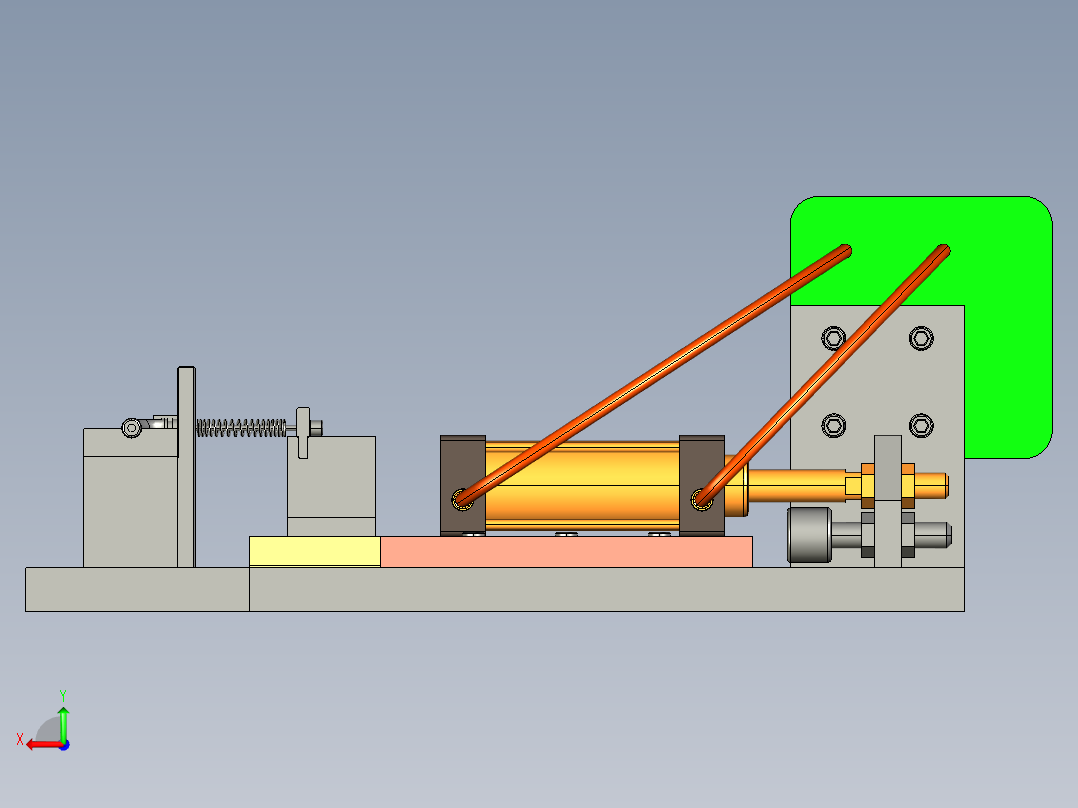 汽车电动尾门拉线预紧与力值检测装置3D+说明后视图