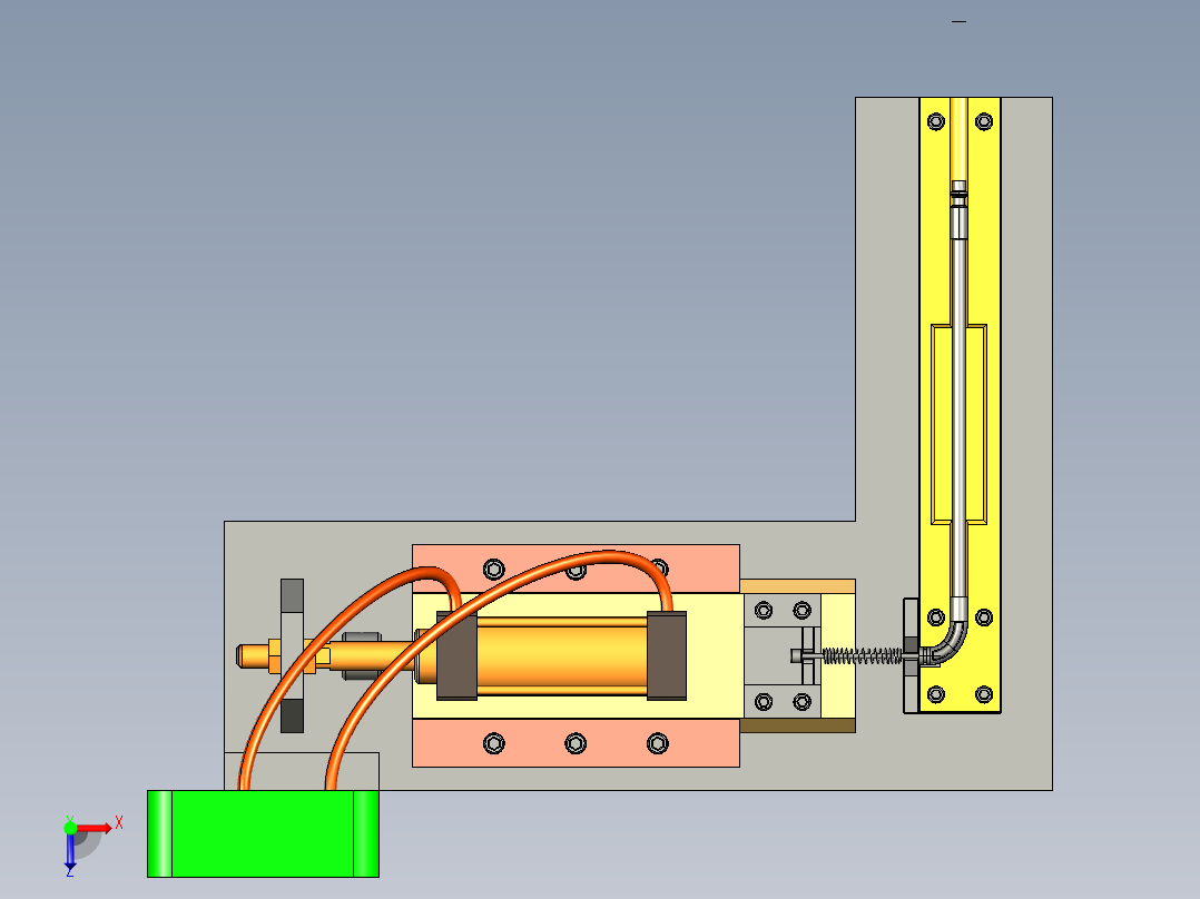 汽车电动尾门拉线预紧与力值检测装置3D+说明俯视图