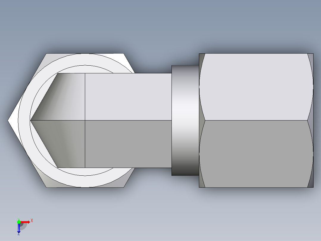 卡套式工业通用硬管接头EO_Union_elbow_W08L71俯视图