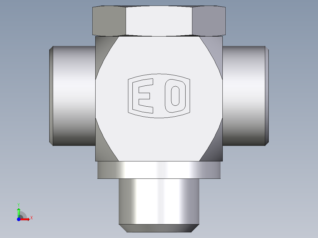 卡套式工业通用硬管接头EO_High_pressure_banjo_tee_TH18LRKDOMD71前视图