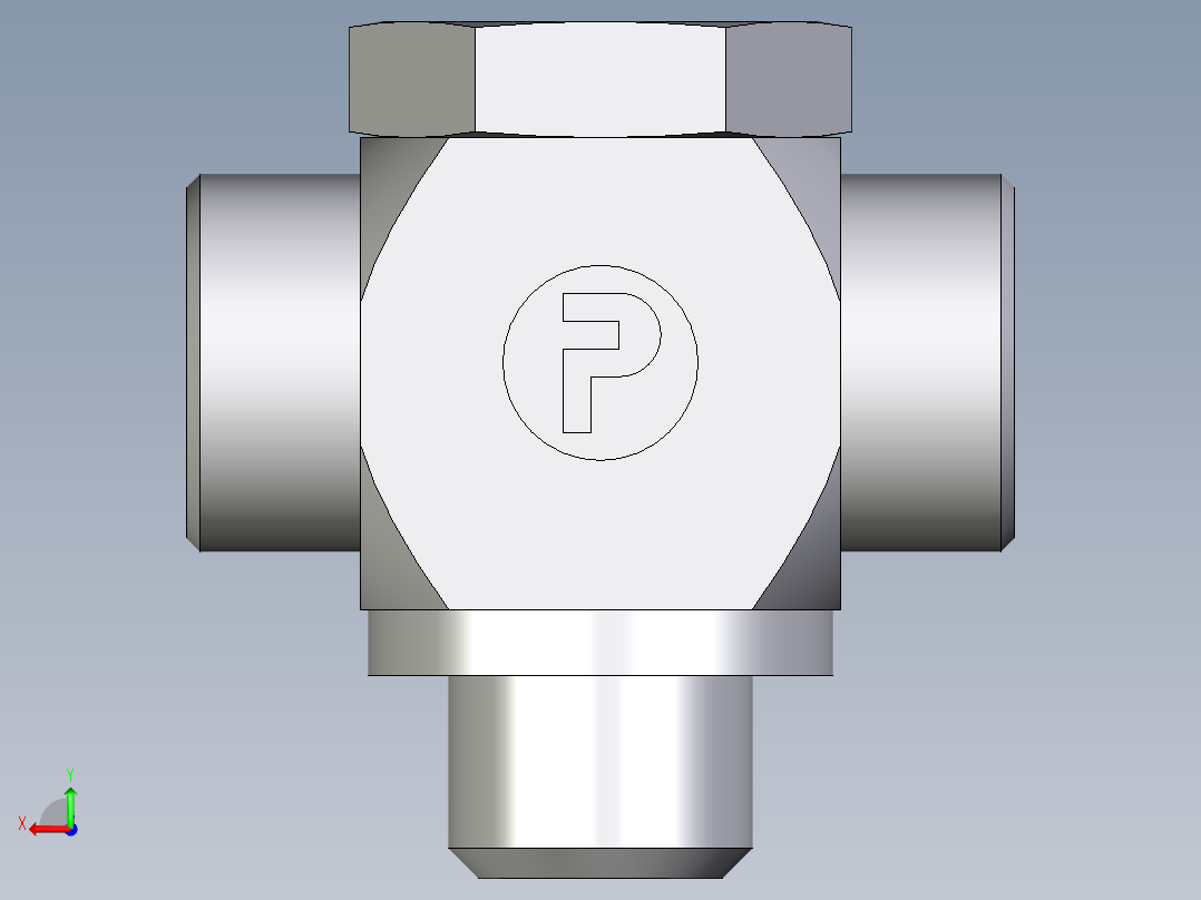 卡套式工业通用硬管接头EO_High_pressure_banjo_tee_TH18LRKDOMD71后视图