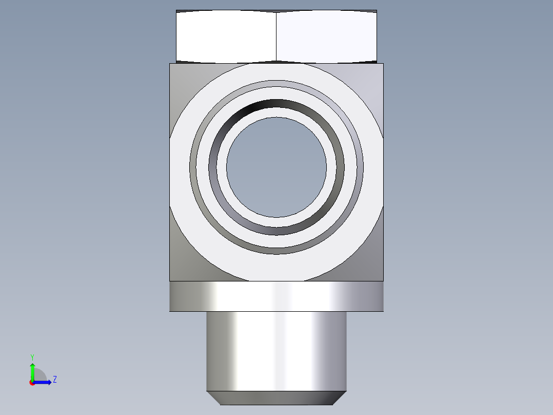 卡套式工业通用硬管接头EO_High_pressure_banjo_tee_TH18LRKDOMD71左视图