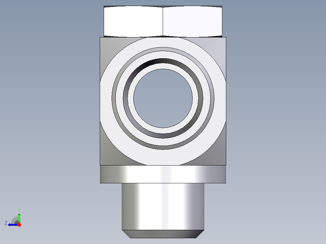 卡套式工业通用硬管接头EO_High_pressure_banjo_tee_TH18LRKDOMD71右视图