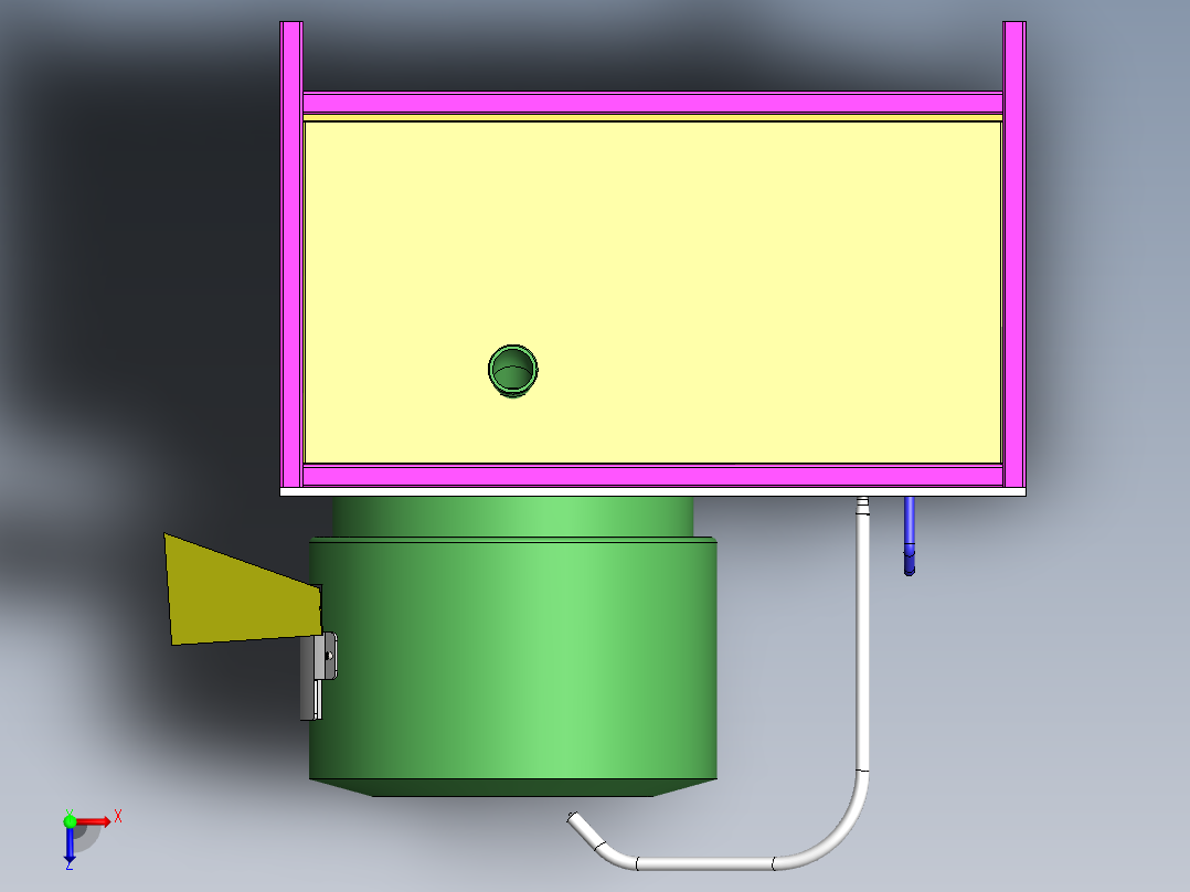 源文件 土豆扒皮机的设计【含三维SW】【全套11张CAD图纸】俯视图