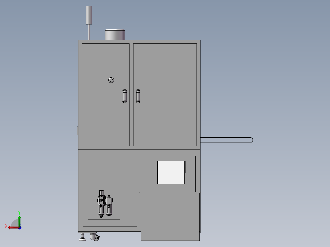 激光分板机 3D模型后视图