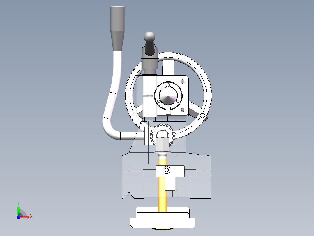 车床尾架结构设计及仿真前视图