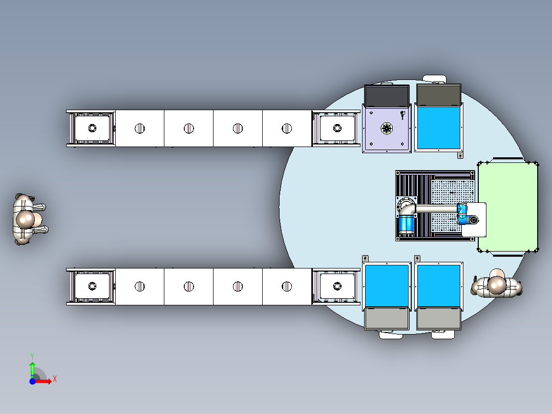 PCB自动清洗线step前视图