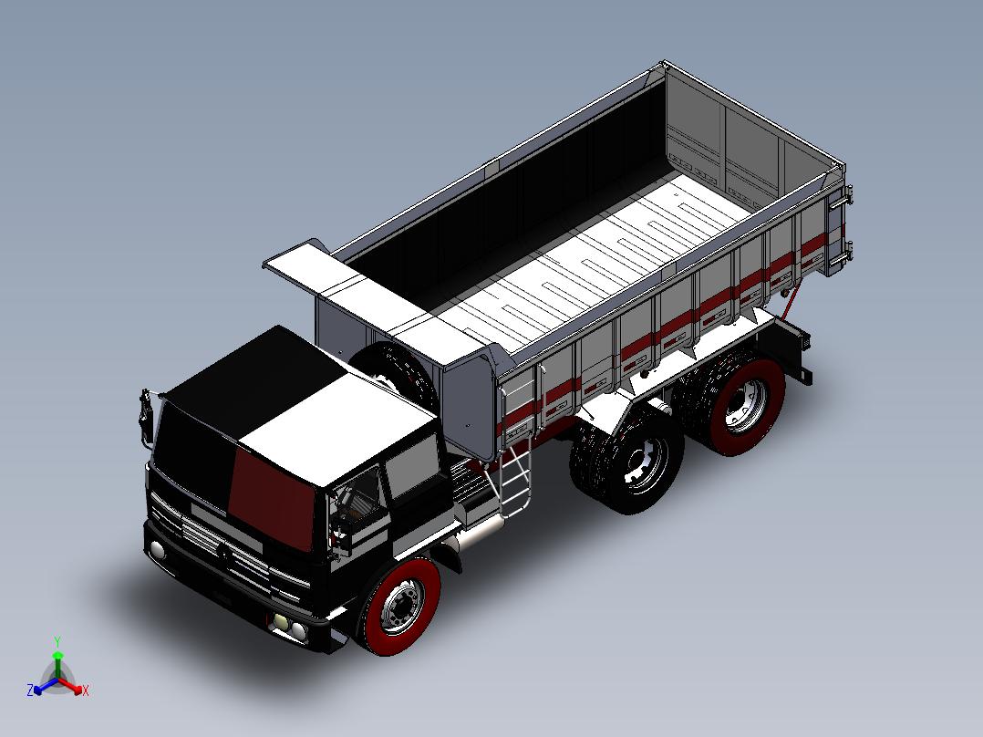自卸汽车三维模型 SolidWorks 交通工具 机械设备 图纸正等轴测图