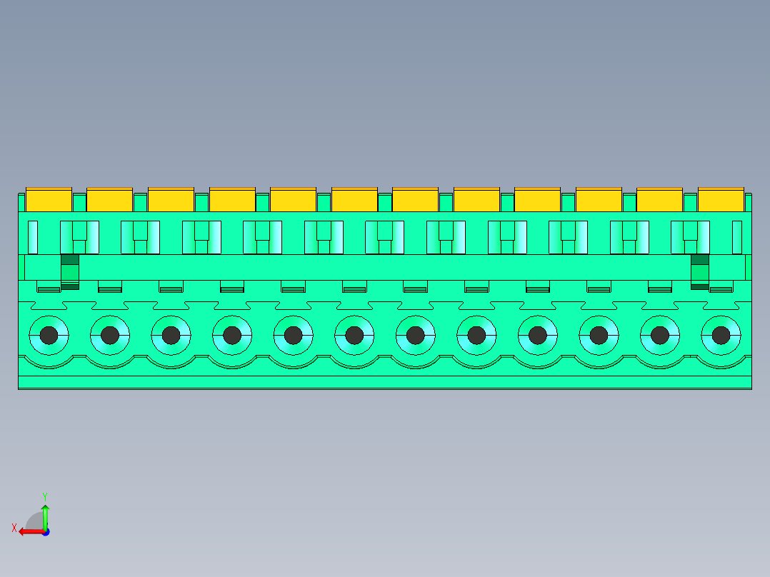 DEGSON 2EDG 系列 5.08mm 可插拔接线端子组-2EDGKDA-5.08-12P-14-00AH后视图