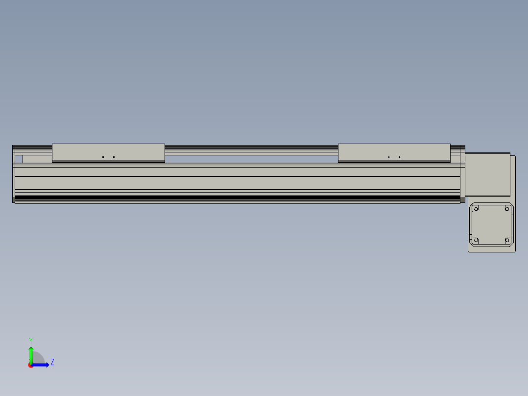 直线模组LHB21-L40-S550-RD设计图纸左视图