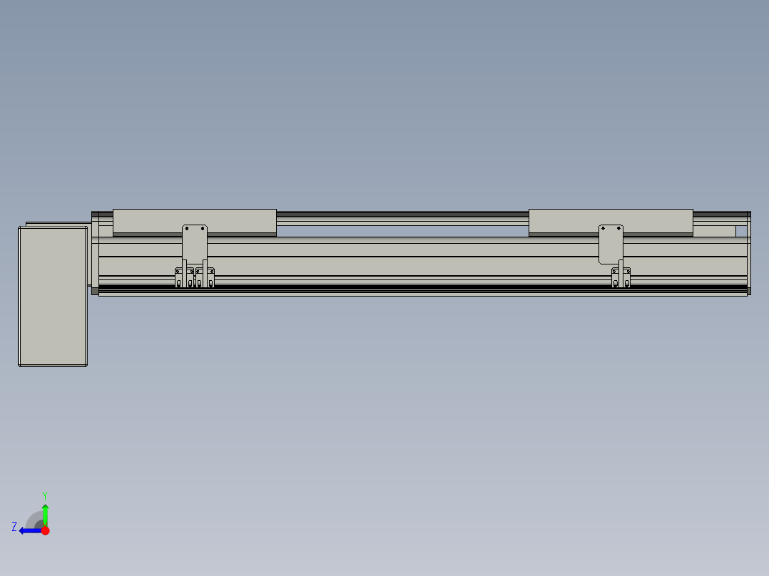 直线模组LHB21-L40-S550-RD设计图纸右视图